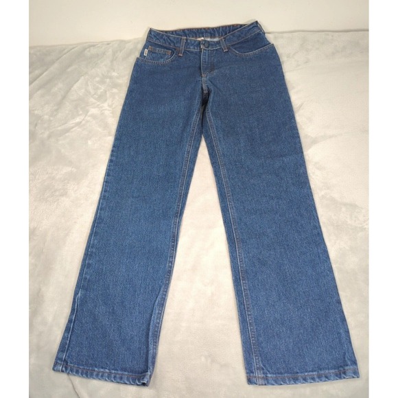 Carhartt FR Jeans Womens 28x31 Blue Flame Resistant Relaxed Fit Straight WFRB160 - Picture 1 of 15